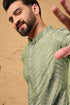 Green Viscose Rayon Solid Embroidered Straight Kurta MKU1203
