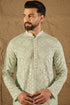 Green Viscose Rayon Solid Embroidered Straight Kurta MKU1238