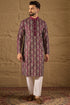 Purple Silk Printed Straight Kurta MKU1279