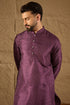 Purple Viscose Rayon Embroidered Mandarin Collar Straight Kurta MKU1288
