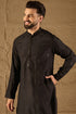 Black Viscose Rayon Solid Embroidered Straight Kurta MKU1294