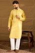 Yellow Polyester Solid Embroidered Straight Kurta with Trouser MKSET1353