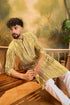 Mustard Viscose Rayon Embroidered Straight Kurta MKU1410