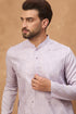Lavender Silk Blend Solid Embroidered Straight Kurta MKU1443