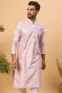 Lavender Silk Blend Solid Embroidered Straight Kurta MKU1447