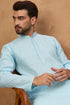 Blue Silk Blend Solid Embroidered Straight Kurta MKU1452
