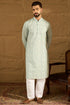 Blue Silk Blend Solid Embroidered Straight Kurta MKU1468