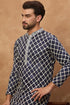 Blue Viscose Rayon Shibori Embroidered Straight Kurta With Pant Set MKSET1534