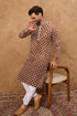 Brown Viscose Rayon Solid Embroidered Straight Kurta With Pant Set MKSET1535