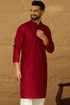 Maroon Viscose Rayon Solid Embroidered Straight Kurta MKU1558