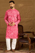 Pink Cotton Batik Embroidered Straight Kurta MKU1678