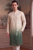 Ethnic Bay Mens Green Silk Blend Solid Embroidered Kurta With Trouser MKSET1722