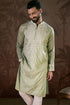 Green Silk Blend Solid Embroidered Straight Kurta MKU1787