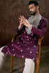 Purple Silk Blend Solid Embroidered Straight Kurta MKU1793