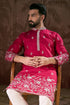 Pink Silk Blend Solid Embroidered Straight Kurta MKU1943