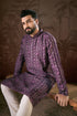 Purple Silk Blend Ethnic Motifs Printed Straight Kurta MKU1950