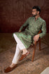 Green Silk Blend Ethnic Motifs Printed Straight Kurta With Trouser MKSET1951