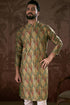 Green Silk Blend Floral Printed Straight Kurta MKU1953