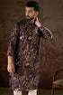 Purple Silk Blend Floral Printed Straight Kurta With Trouser MKSET1957
