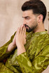 Green Viscose Rayon Chevron Printed Straight Kurta MKU1965