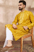 Yellow Viscose Rayon Chevron Printed Straight Kurta MKU1966