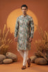 Ethnic Bay Multi Silk Blend Printed Straight Kurta With Trousers MKSET1973