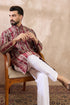 Maroon Silk Blend Abstract Printed Straight Kurta MKU2006
