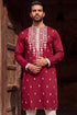 Maroon Silk Blend Embroidered Straight Kurta MKU2049