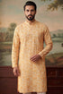 Ethnic Bay Yellow  Linen Printed Straight Kurta MKU2066