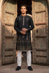 Ethnic Bay Men Black Silk Blend Embroidered Straight Kurta MKU2072
