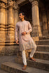 Ethnic Bay Lavender Silk Blend Embroidered Straight Kurta With Trousers MKSET2094