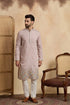 Lavender Silk Blend Embroidered Straight Kurta MKU2094