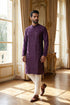 Ethnic Bay Ethnic Bay Purple Silk Blend Embroidered Straight Kurta With Trousers MKSET2125