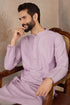 Ethnic Bay Mens Lavender Silk Blend Solid Solid Kurta With Trousers MKSET2219