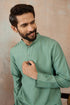 Ethnic Bay Mens Green Silk Blend Solid Solid Kurta MKU2221