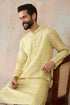 Ethnic Bay Mens Multi Silk Blend Abstract Printed Kurta With Trousers MKSET2255