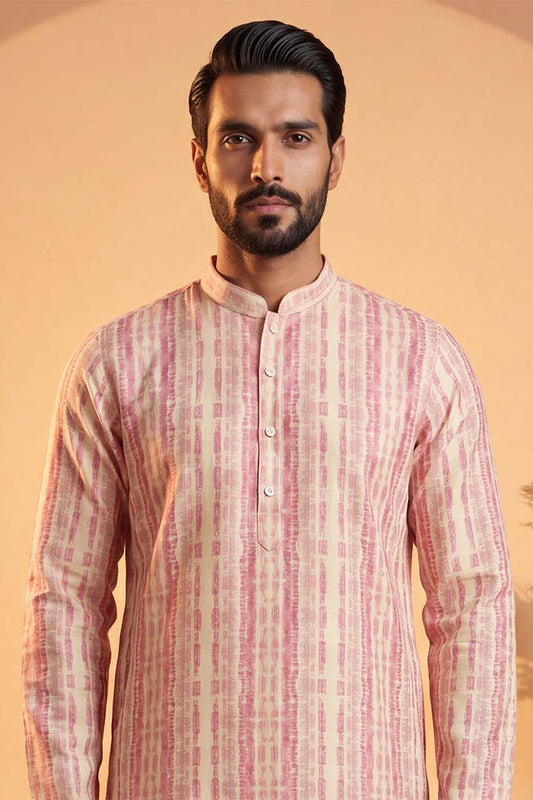 Ethnic Bay Mens Multi Silk Blend Abstract Printed Kurta MKU2257