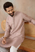 Ethnic Bay Mens Lavender Silk Blend Floral Embroidered Kurta With Trouser MKSET2325