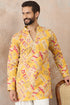 Ethnic Bay Mens Yellow Silk Blend Ethnic Motifs Embroidered Kurta MKU2455