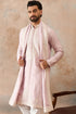 Ethnic Bay Mens Lavender Silk Blend Solid Embroidered Kurta With Dupatta MKUD1038